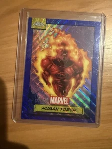 2024 TOPPS CHROME MARVEL BLUE WAVE #24 HUMAN TORCH /150 - Picture 1 of 3