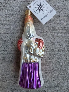 Adorno de vidrio Christopher Radko - St. Nicholas” – Hecho a mano – 10” – Con etiqueta - Imagen 1 de 4