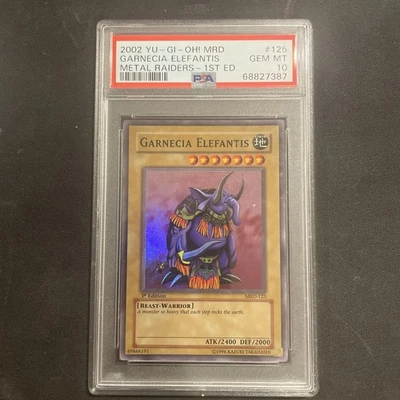 Yugioh Garnecia Elefantis 1st Edition PSA 10 - Metal Raiders 2002 - MRD-124 - Image 1 of 2