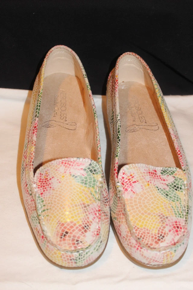 Mocasines para mujer Aerosoles NuDay 6,5 florales de cuero puntada N turn multicolor NUEVO Foto 1 de 4