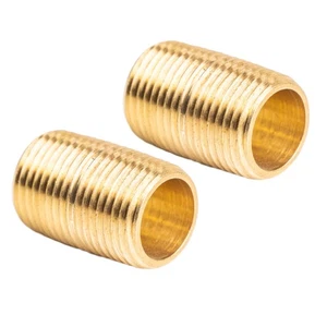3/8" NPT X Male Close Pipe Nipples Threaded Brass Fitting Pipe Connector 2 Pack - Picture 1 of 6