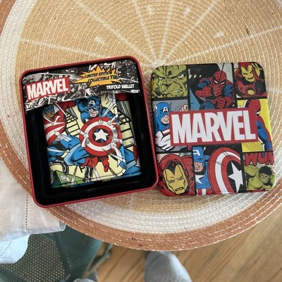Marvel Captain America Collector Tin Trifold Wallet New - Image 1 of 3