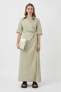 C&M Camilla and Marc Sevilla Shirt dress Size 8AU/4US Oregano Green Wrap Midi - Picture 1 of 10