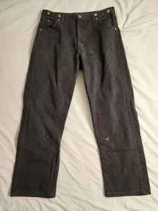 Vintage Key Logger Herrenjeans Größe 34 x 28 schwarz Denim schwere Arbeitskleidung gebraucht, in einwandfreiem Zustand - Bild 1 von 10