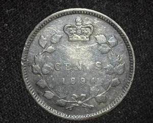 CANADA 1894 SILVER 5 CENTS KM2 VERY FINE ~D36 - Picture 1 of 2