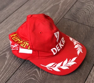 VINTAGE DEKRA FERRARI MICHAEL SCHUMACHER CAP FORMULA 1 RACING TEAM BIG LOGO 90S - Picture 1 of 11