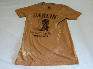 Bonemian Cowgirl Brown White Stain Graphic T-shirt Women's Size S - Picture 1 of 5