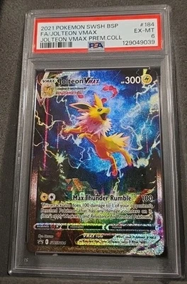 POKEMON CARD JOLTEON VMAX 184 BLACK STAR PROMO #184 GRADED PSA 6 BSP SWSH - Image 1 of 3