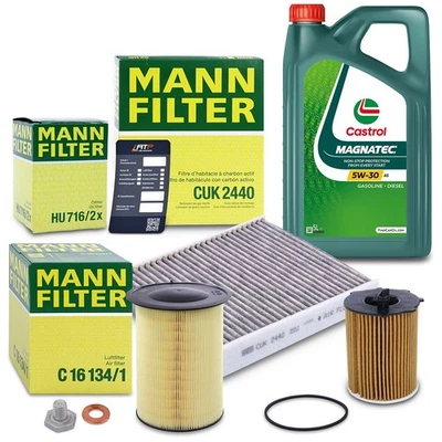 MANN-FILTER INSPEKTIONSPAKET+5L CASTROL 5W-30 A5 FÜR VOLVO C30 1.6 D 07-12 - Bild 1 von 4
