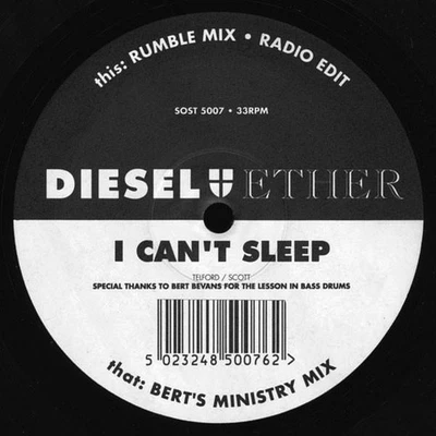 Diesel and Ether I Can't Sleep 12" vinyl UK Sound of Stockwell 1993 in die cut - Image 1 of 2