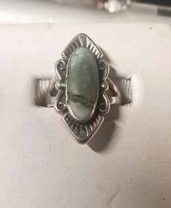 Vintage Sterling Silver Serpentine Navette Ring No Markings-Size 5.25 - Picture 1 of 3