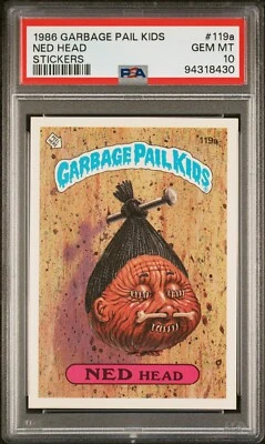 1986 Topps Garbage Pail Kids Series 3 OS3 NED HEAD 119a PSA 10 GEM MINT Card gpk - Image 1 of 2