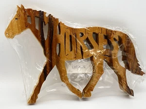Handmade Horse Jigsaw Puzzle Wooden Statue Artisan High Quality 8 x 5.5 x 3/4 in - Picture 1 of 4