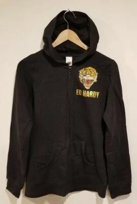 Sudadera con capucha negra con cremallera Ed Hardy Kids - talla XL/14 Foto 1 de 4