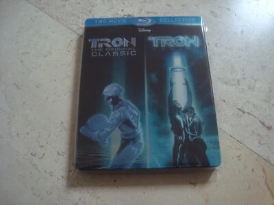 TRON Orginal Classic & TRON LEGACY *RARE* Blu-Ray SteelBook Jeff Bridges DISNEY Foto 1 de 4