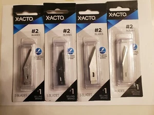 4 PACK of X-Acto #X202 Hobby Knife Blade, #2, 1.88 in L, Carbon Steel 20 Blades - Picture 1 of 3
