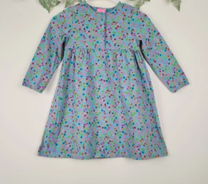 J. Khaki Kids Girls Size 6 Blue Floral Multi Long Sleeves Cotton Dress - Picture 1 of 5