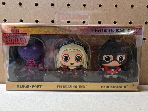 The Suicide Squad Exclusive Figural Bag Clip Bloodsport Harley Quinn Peacemaker Cover