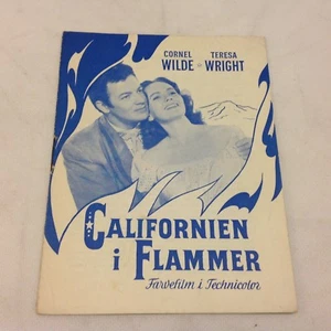 Programa de películas danesas 1952 California Conquest Cornel Wilde Teresa Wr... - Imagen 1 de 5