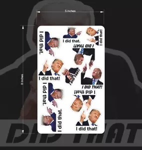 x3 Trump verschiedene Stickerbögen, das habe ich getan! 2025 MAGA 33 Total Sticker - Bild 1 von 2