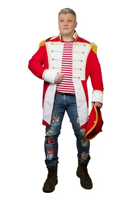 Uniforme Fasching Soldat Napoléon Veste Costume De Carnaval Fête Rouge Blanc G - Photo 1/4