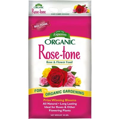 Alimento orgánico de rosas y flores Espoma Organic 4-3-2 tono rosa, bolsa de 18 lb Foto 1 de 4