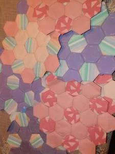 Estate Sale Find 12 Vintage Hand Stitched, Strip Piece Quilt Blocks 8" Lot 5 - Picture 1 of 3