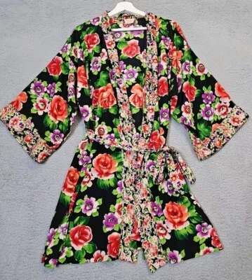 Vintage Victoria's Secret Y2K 90’s Gold Label Robe Kimono Floral Roses One Size  - Image 1 of 4