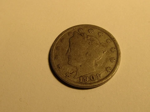 1901 Liberty V Nickel in VG Very Good Condition Cover