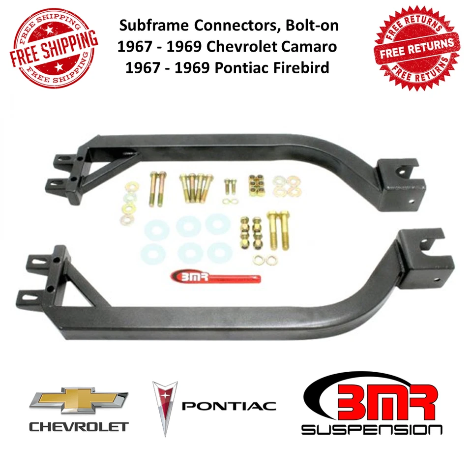 BMR Suspension Black Hammertone Bolt-On Subframe Connectors For Chevy / Pontiac - Изображение 1 из 4