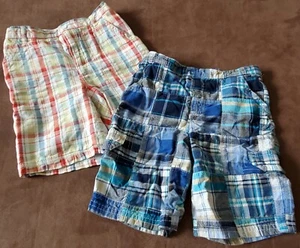 Boy's Size 4 Plaid Shorts - Set of 2 - Blue Plaid and Multi-Color Plaid - Picture 1 of 9
