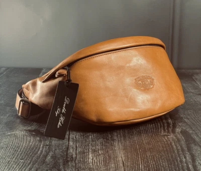 Double Helix - Tan Leather Shoulder Bag - Waist Pack - Fanny - Image 1 of 4