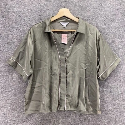 Nova Camisa de Dormir Feminina Danskin XL Gola Cinza Manga Curta Pulôver Casual - Imagem 1 de 4