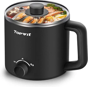 Topwit Hot Pot Electric, Electric Pot, 1.6L Ramen Cooker, Multifunctional Electr - Picture 1 of 12