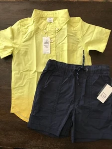 NWT Baby Gap Boys 18M - 24M Blue Shorts Yellow Shirt Outfit 18-24 months new - Picture 1 of 6