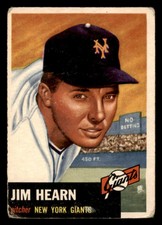 1953 TOPPS JIM HEARN 38 POOR DP BASEBALL NEW YORK GIANTS