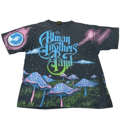 Camiseta Vintage The Allman Brothers AOP Mushrooms Band Camiseta 1993 Brockum Talla XL Foto 1 de 4