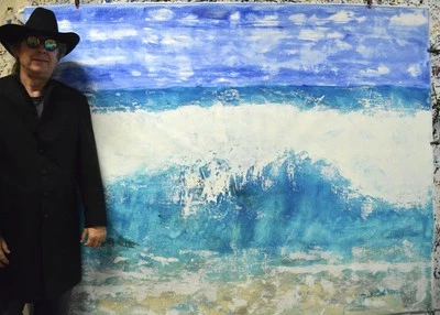 Mark Little Seascape Ocean Professional Painting 84”X62” (7 Foot) Abstract XL - Image 1 of 4