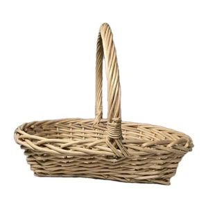 Vintage Wicker Basket 16"× 17" Gathering Basket - Picture 1 of 6