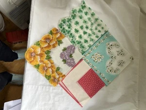 Vintage 4 Handkerchiefs 3 Cotton 1 Nylon - Picture 1 of 5