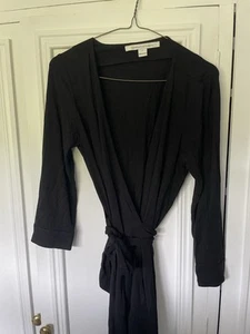 Diane von Furstenberg Women's Black Wrap Dress Size US 8 UK 12 - Picture 1 of 8