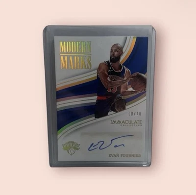 2022-23 Immaculate Collection Modern Marks Evan Fournier #IMO-EVF Gold Auto /10 - Image 1 of 2