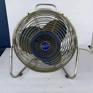 Vintage Dayton Fan Air Circulator High Velocity Blue Blades Chrome Working - Picture 1 of 8
