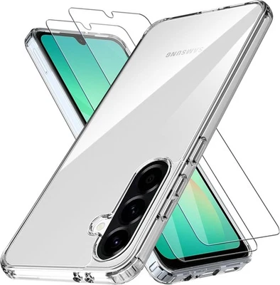 Funda TPU Transparente con Carcasa Trasera Rígida PC + 2 Templados para Samsung Galaxy A17 5G/A26 5G Foto 1 de 2
