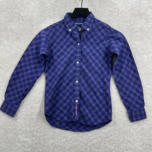 Ralph Lauren Shirt Girls Size Medium Purple Plaid Long Sleeve Button Up - Picture 1 of 11