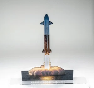 Starship 10 Rocket Splashdown / Landing - acrylic cutout / model art - 10" wide - Picture 1 of 3