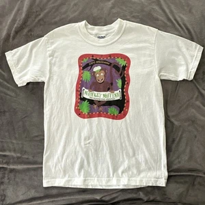 MONKEY MUFFINS Kids T-Shirt Large White Graphic Crewneck No Monkeying Around - Picture 1 of 6