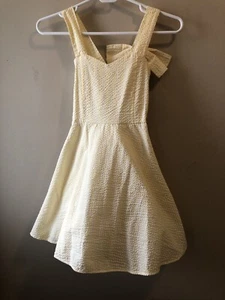 Yellow Gingham Checks In Seersucker Mater. With Circle Skirt Size 10 Full Slip - Picture 1 of 4