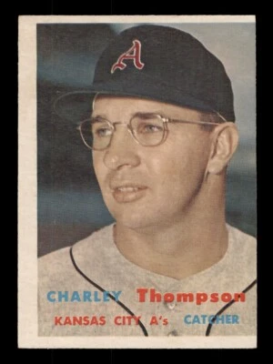 1957 TOPPS #142 CHARLEY THOMPSON KANSAS CITY AHTLETICS - Image 1 of 2