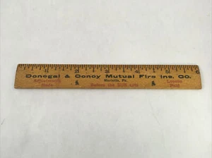 Regla de madera Donegal & Conoy Insurance Marietta PA 6" promoción publicidad vintage - Imagen 1 de 10